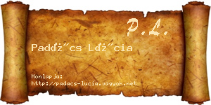 Padács Lúcia névjegykártya